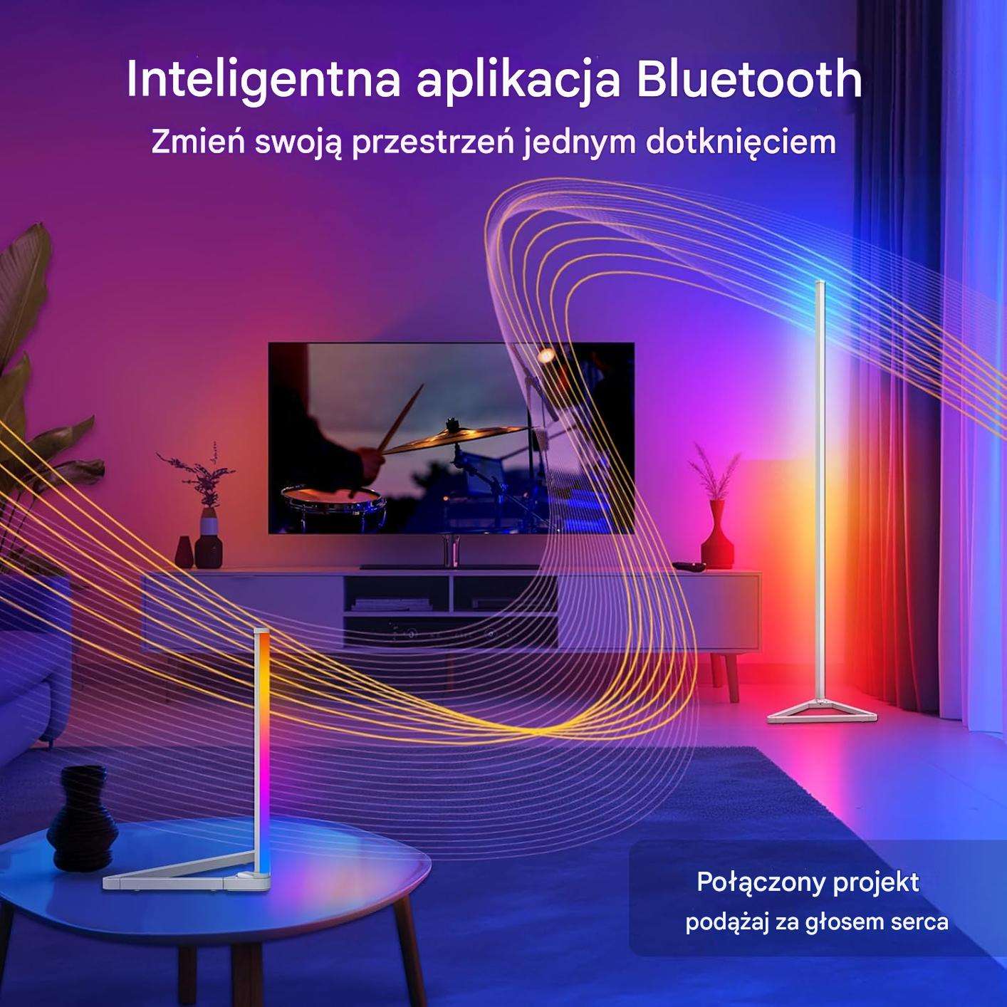 Lampa podłogowa LED KingMile DX21004 RGBIC pilot 140cm zestaw