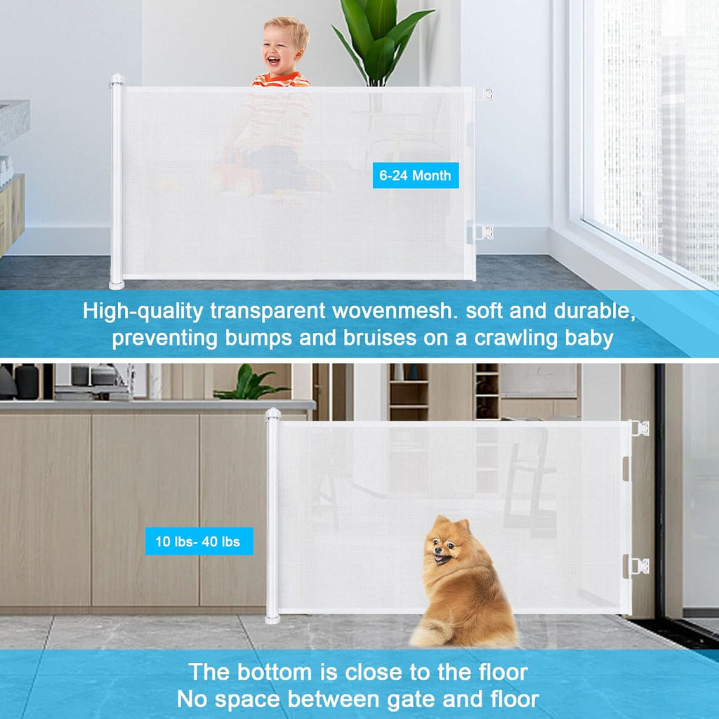 Barierka dziecięca Wodondog biała 0-150cm 83cm wysoka