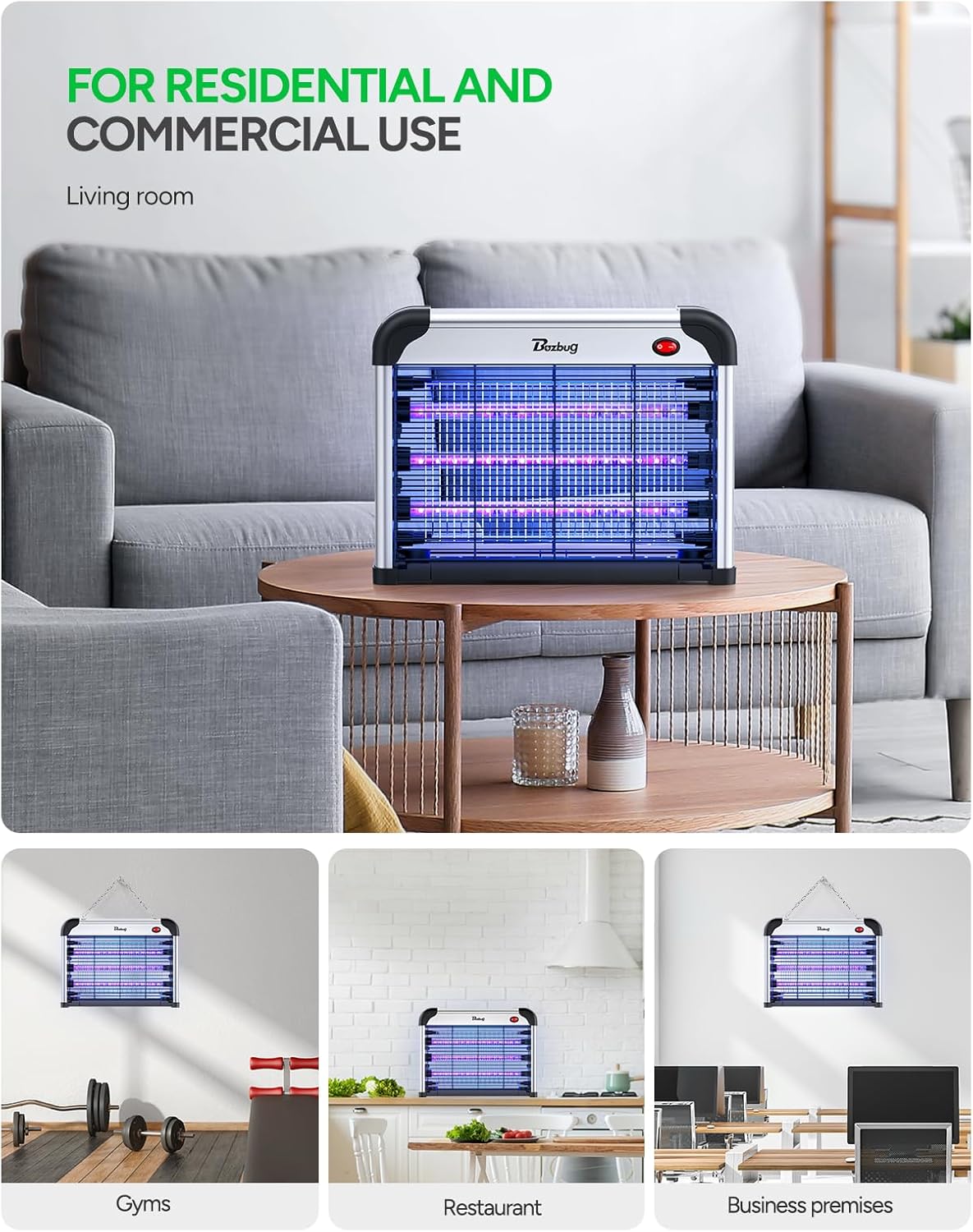 Lampa owadobójcza Buzbug MA-009 LED 3800V komary muchy 3 lampy