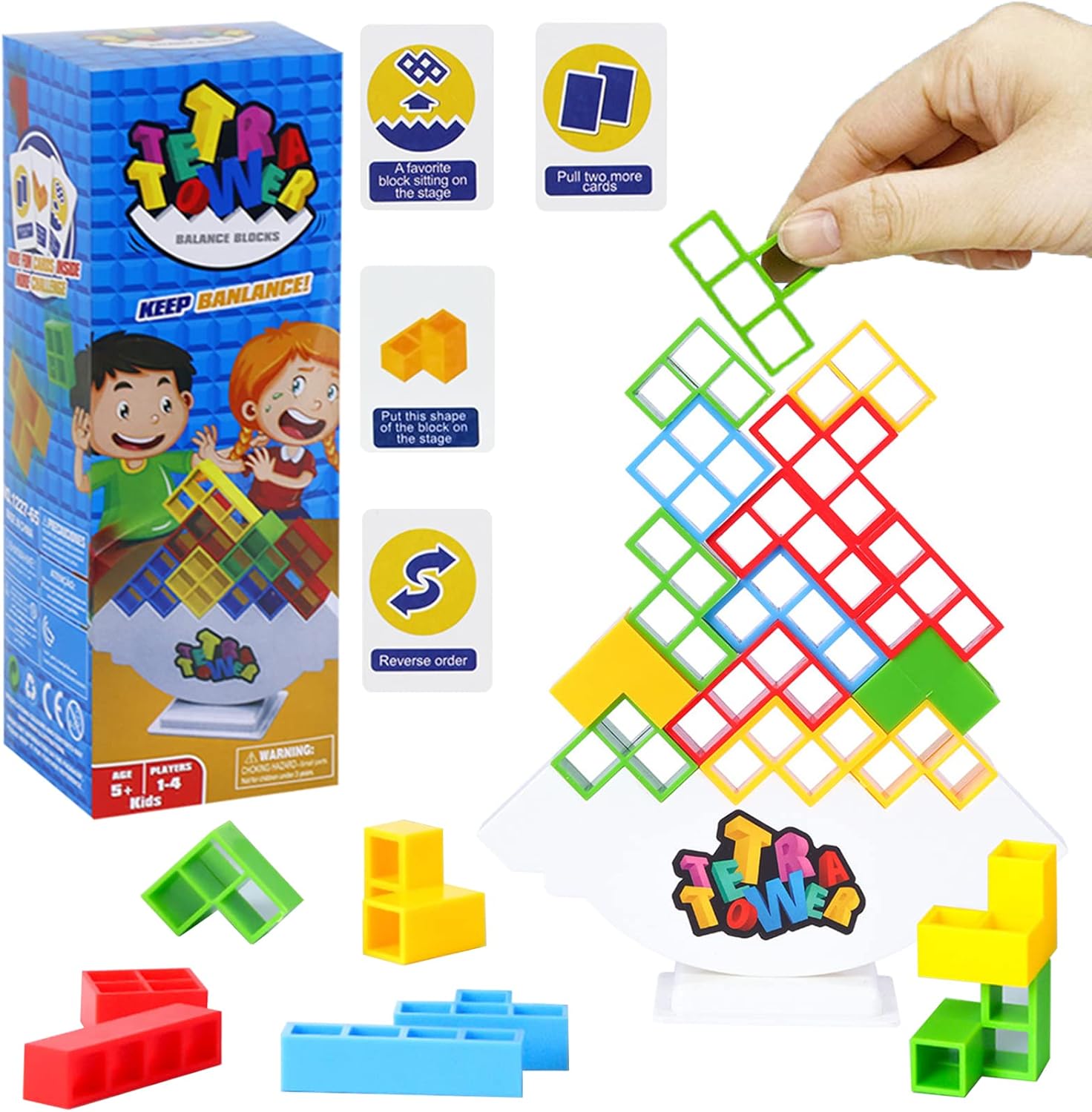 GRA EDUKACYJNA UKŁADANKA TETRA TOWER DLA DZIECI WIEŻA 3D TETRIS