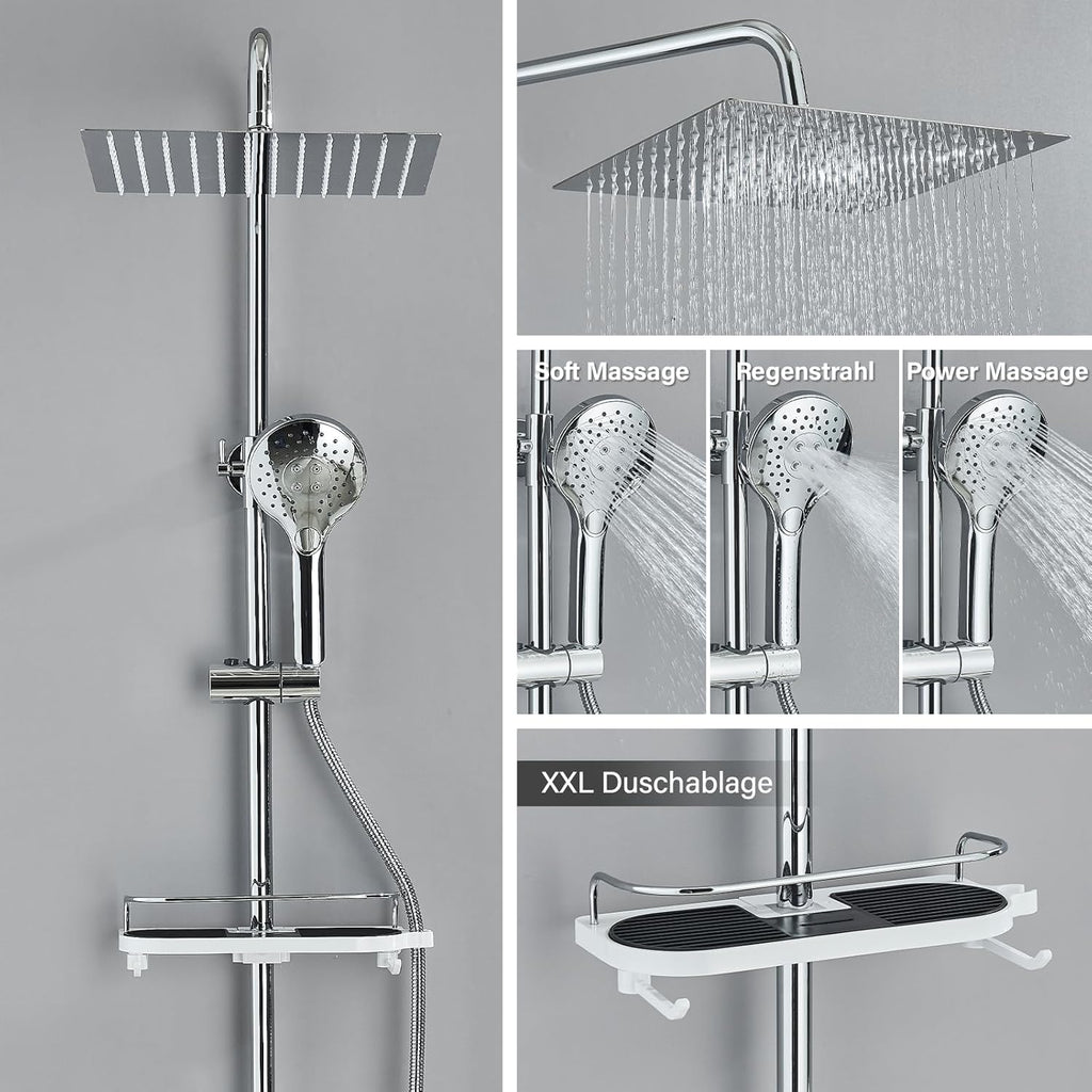 System prysznicowy hevenaov 30x30 deszczownica chrom