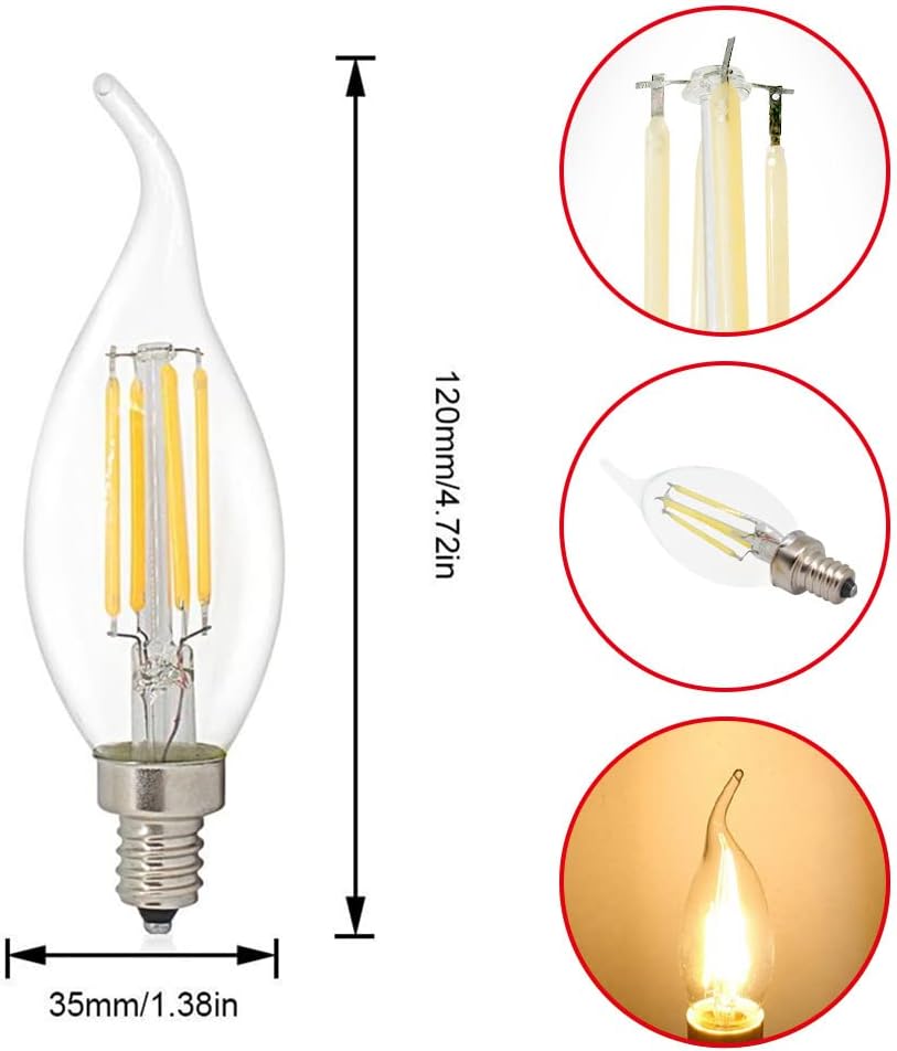 10 szt. Żarówki LED B15d Ściemnialne 4W Vintage