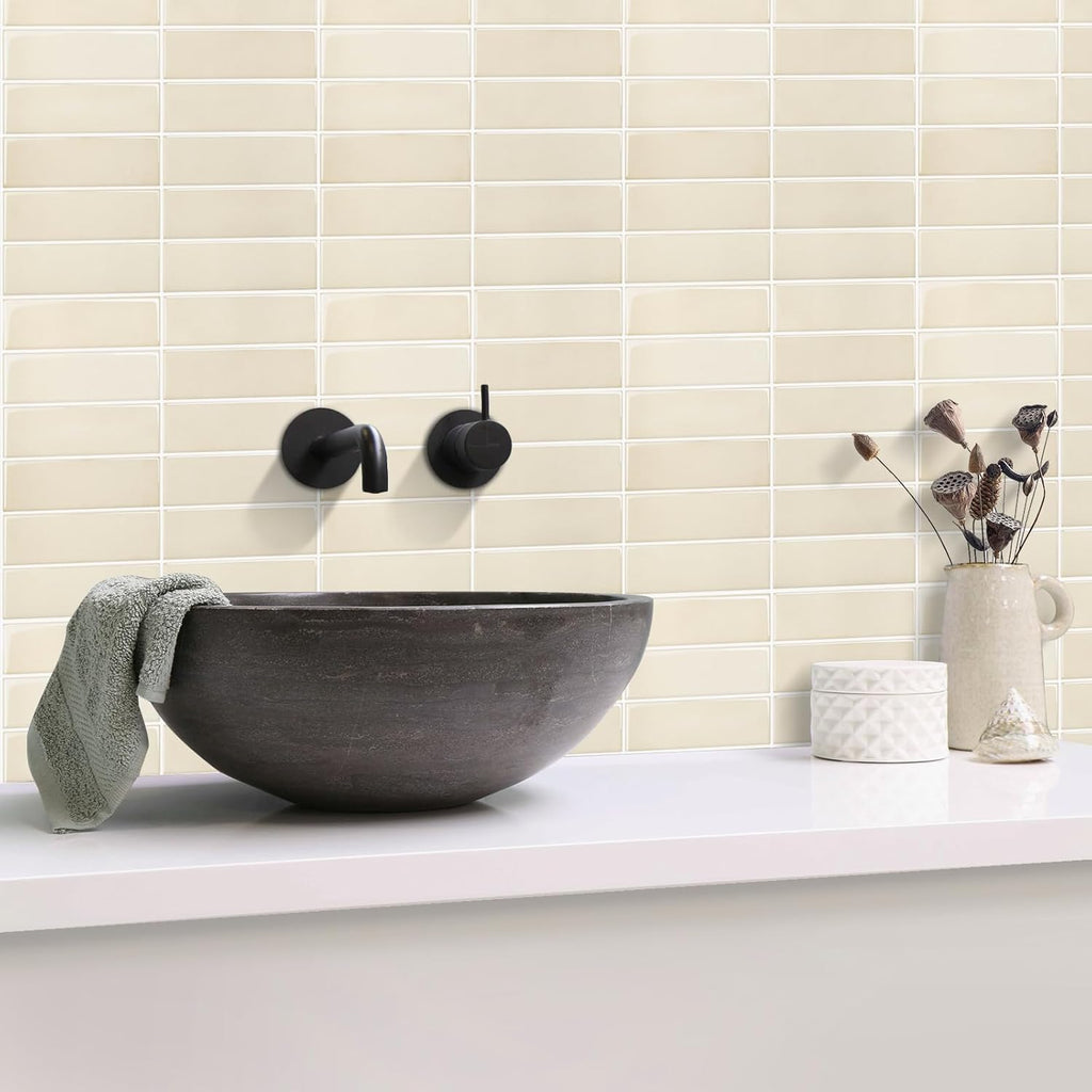 Naklejki 3D beżowe na płytki 10szt 30x30 cm kuchnia łazienka