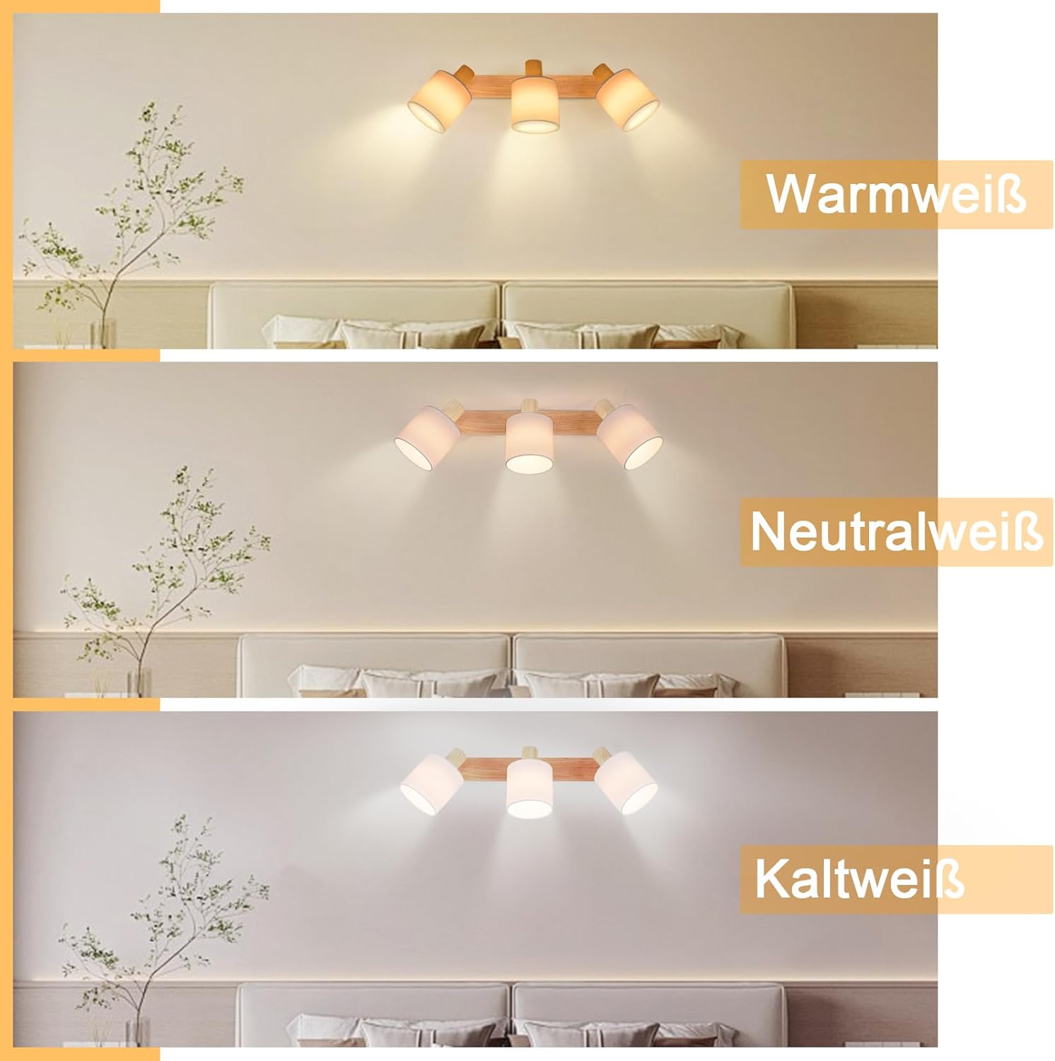 Lampa Sufitowa z Drewnianymi Detalami E14