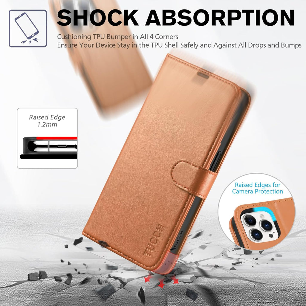 TUCCH Etui z Portfelem do iPhone 15 Pro