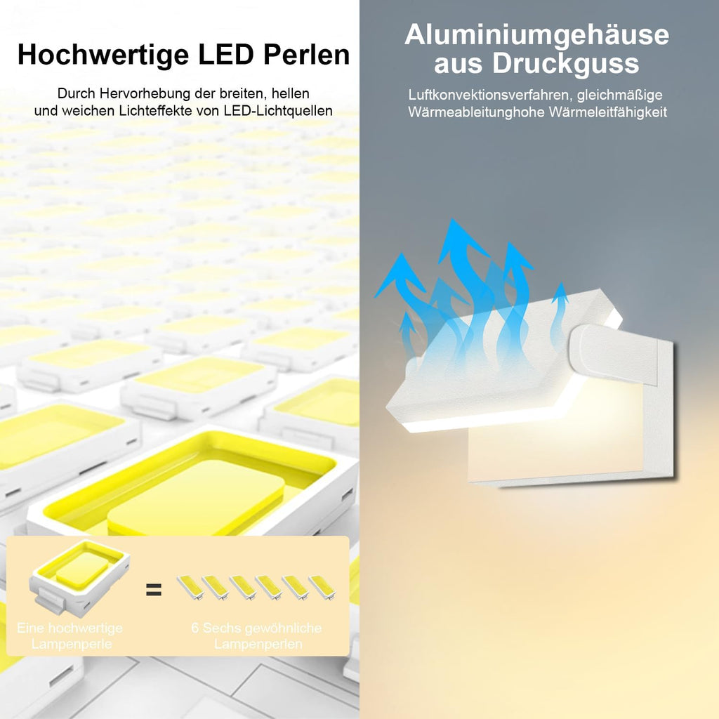Lampa ścienna LED 40W, obrotowa, IP65, 3000K