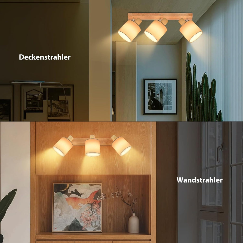 Lampa Sufitowa z Drewnianymi Detalami E14