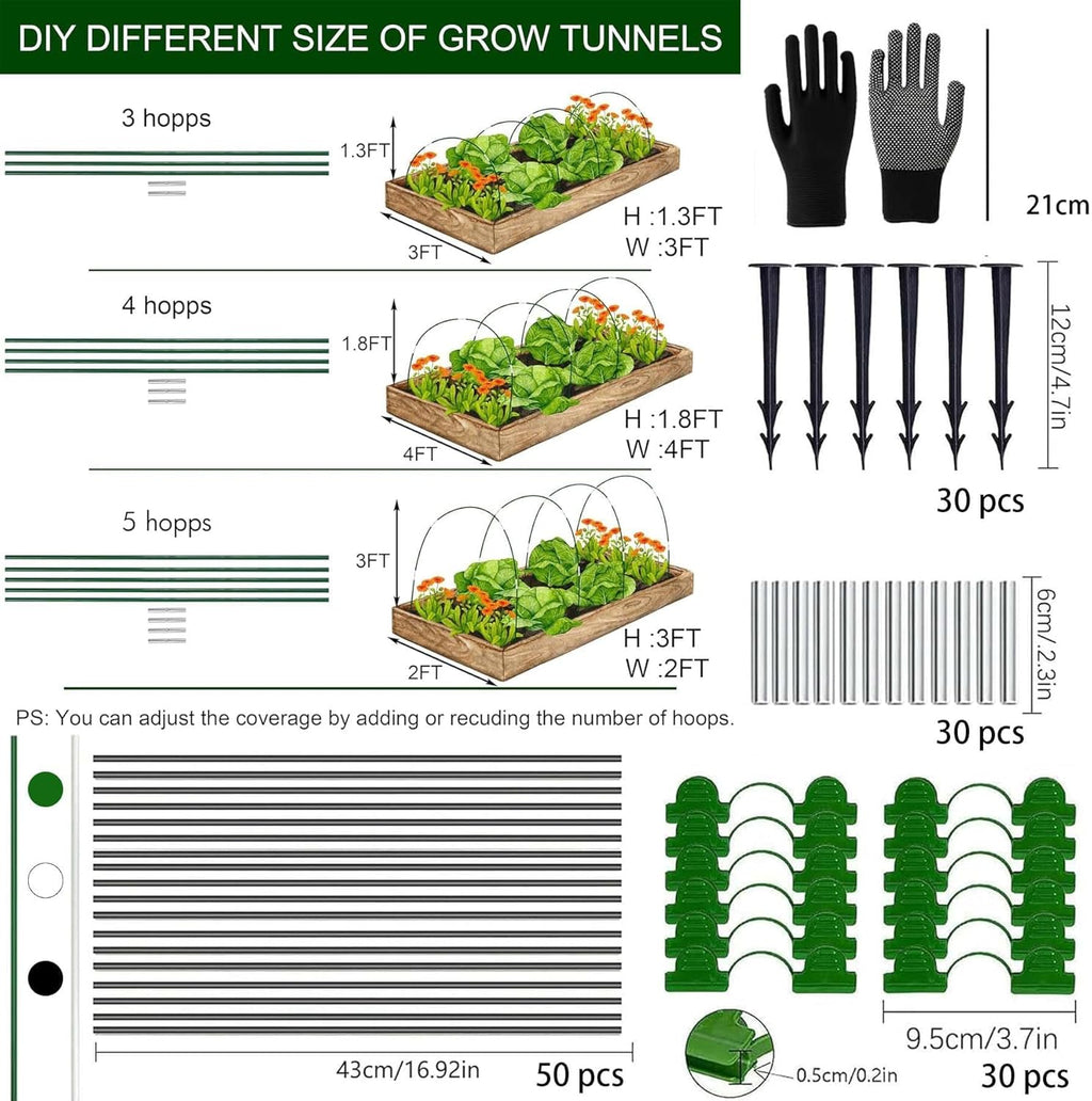 Tunel ogrodowy zestaw 30 łuków do roślin szklarnia DIY