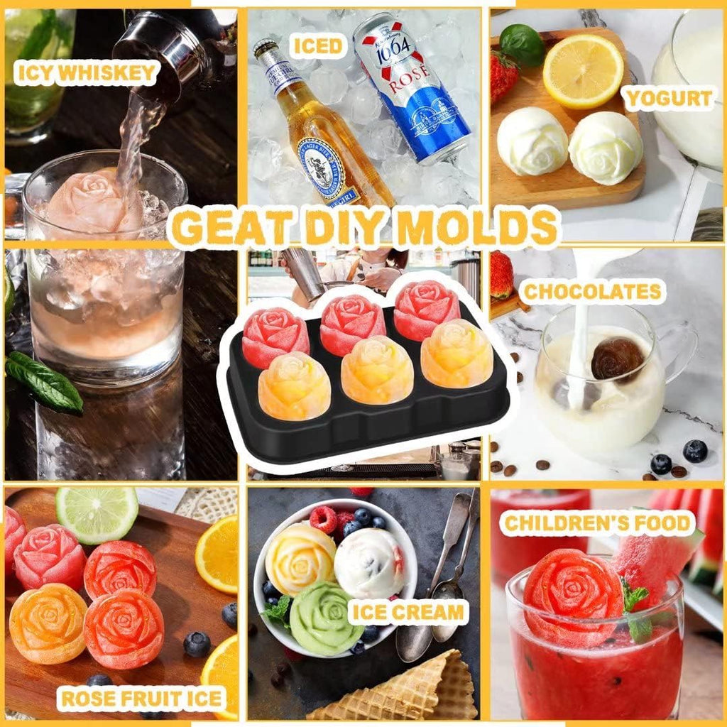 Forma silikonowa na lód z pokrywką 6 kostek BPA FREE