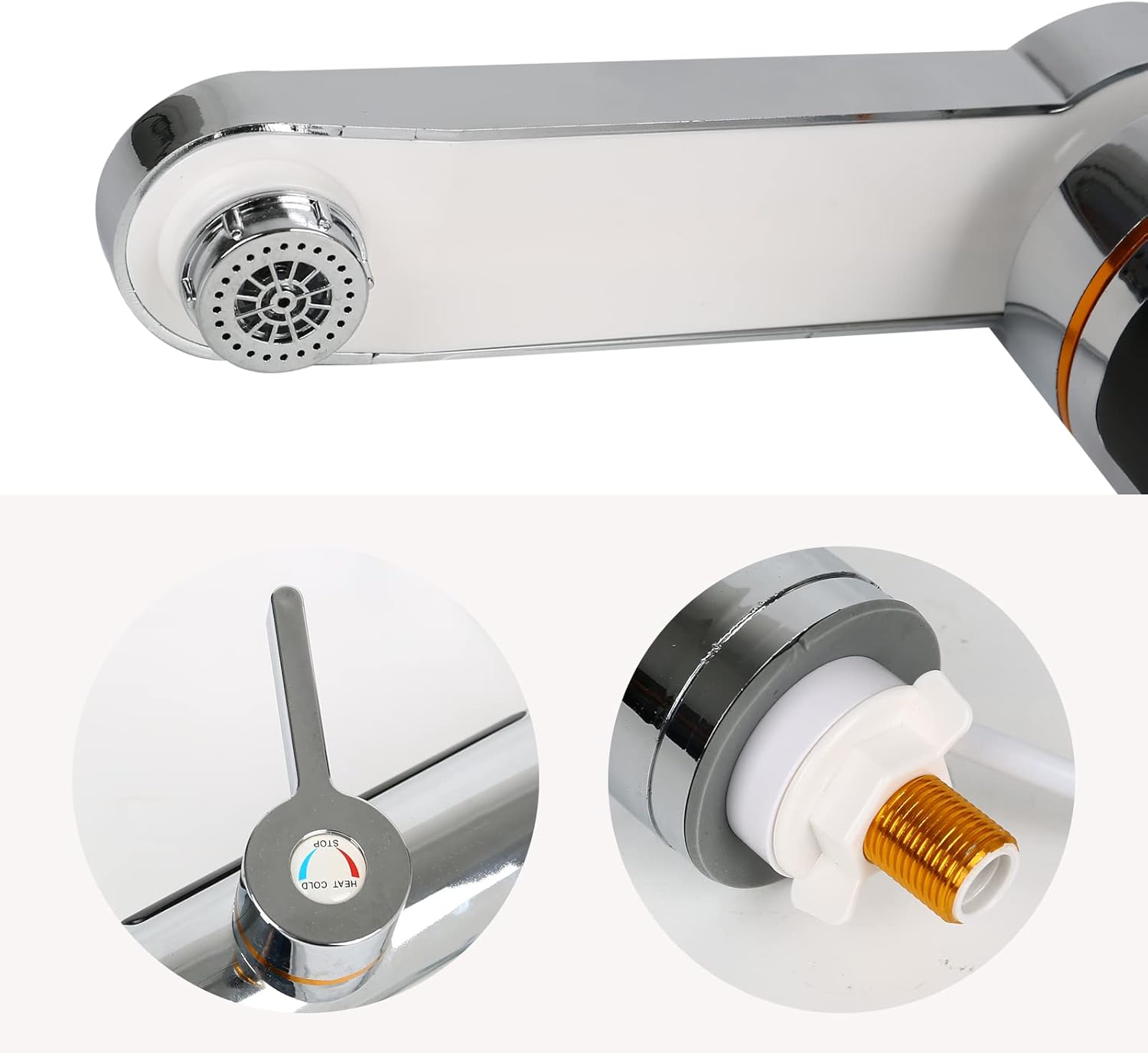 Elektryczny kran z podgrzewaczem 3000W, LED, obracany 360°