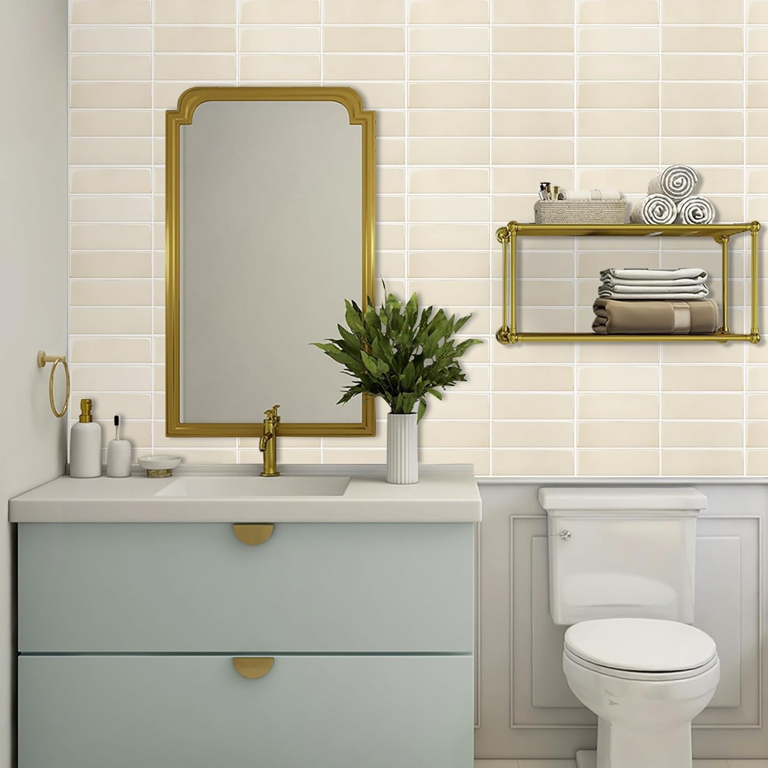 Naklejki 3D beżowe na płytki 10szt 30x30 cm kuchnia łazienka