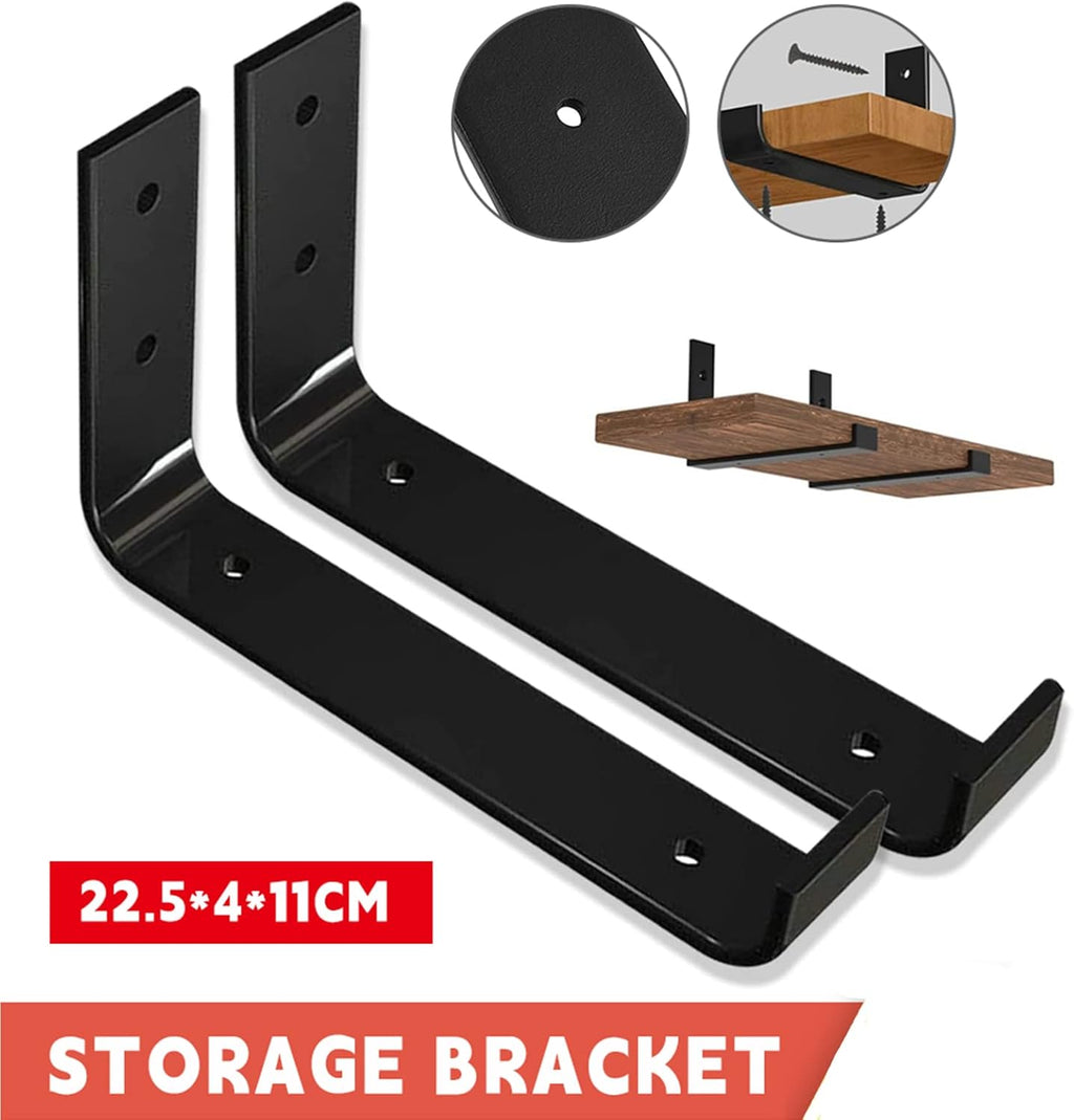 Wsporniki półki ścienne metalowe czarne 4 szt mocne stal