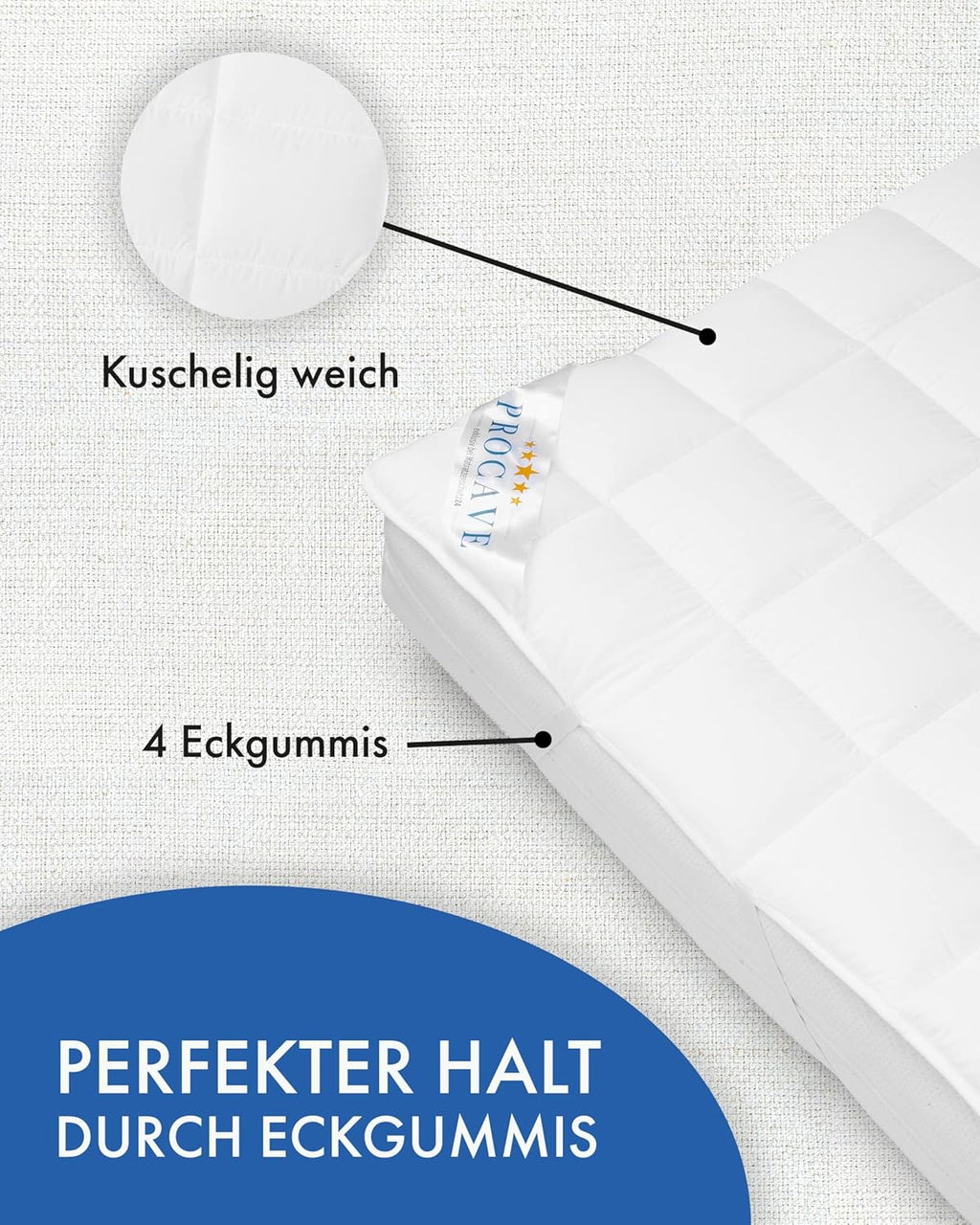 Ochraniacz na materac PROCAVE 160x200 Micro-Comfort pikowany