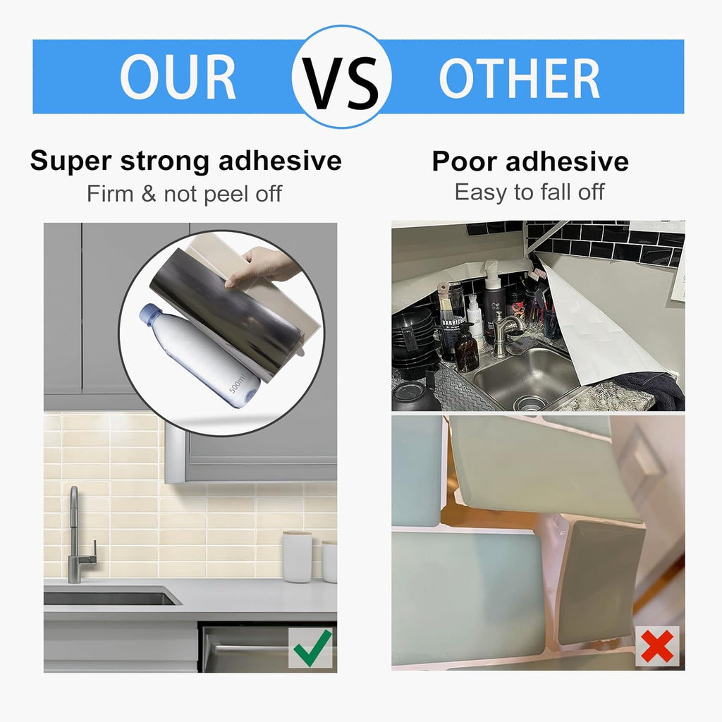 Naklejki 3D beżowe na płytki 10szt 30x30 cm kuchnia łazienka