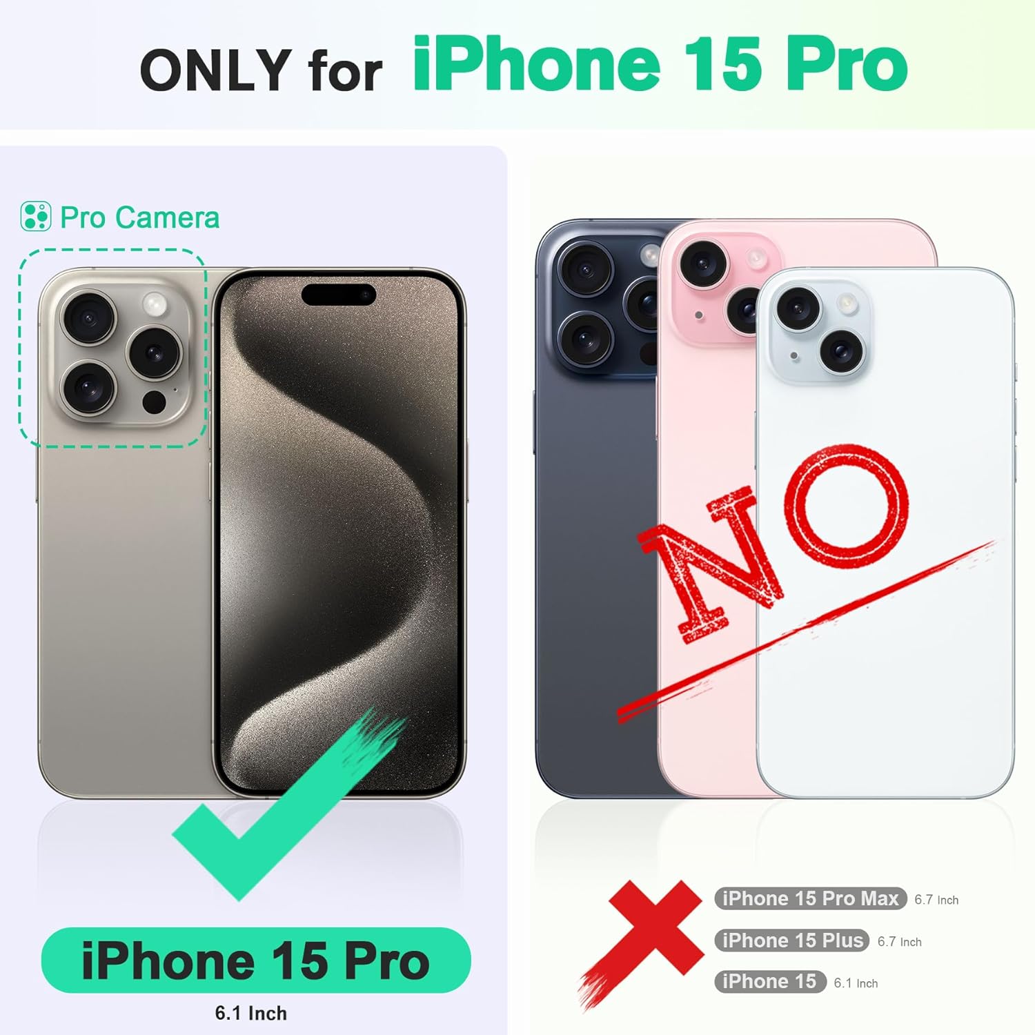 TUCCH Etui z Portfelem do iPhone 15 Pro