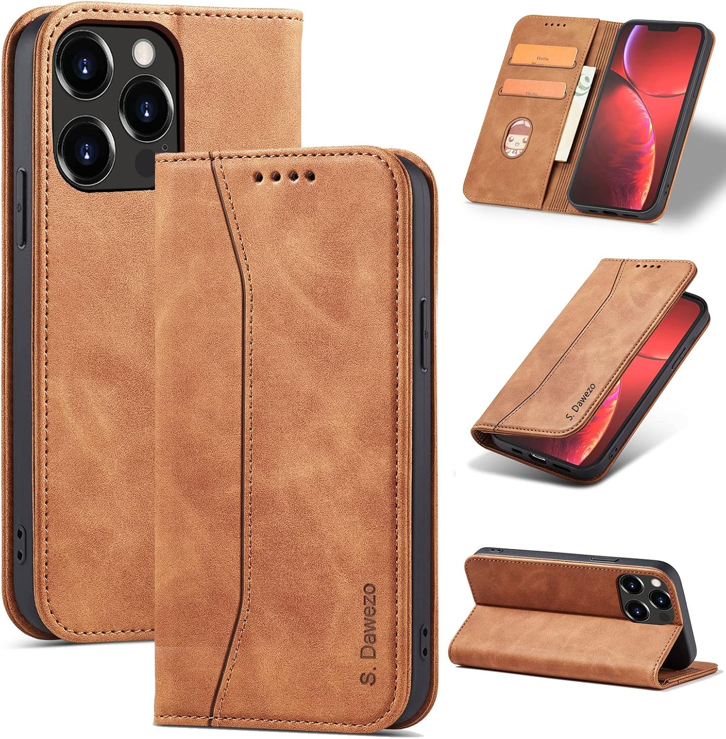S. Dawezo Etui iPhone 13 Pro Max Skóra PU