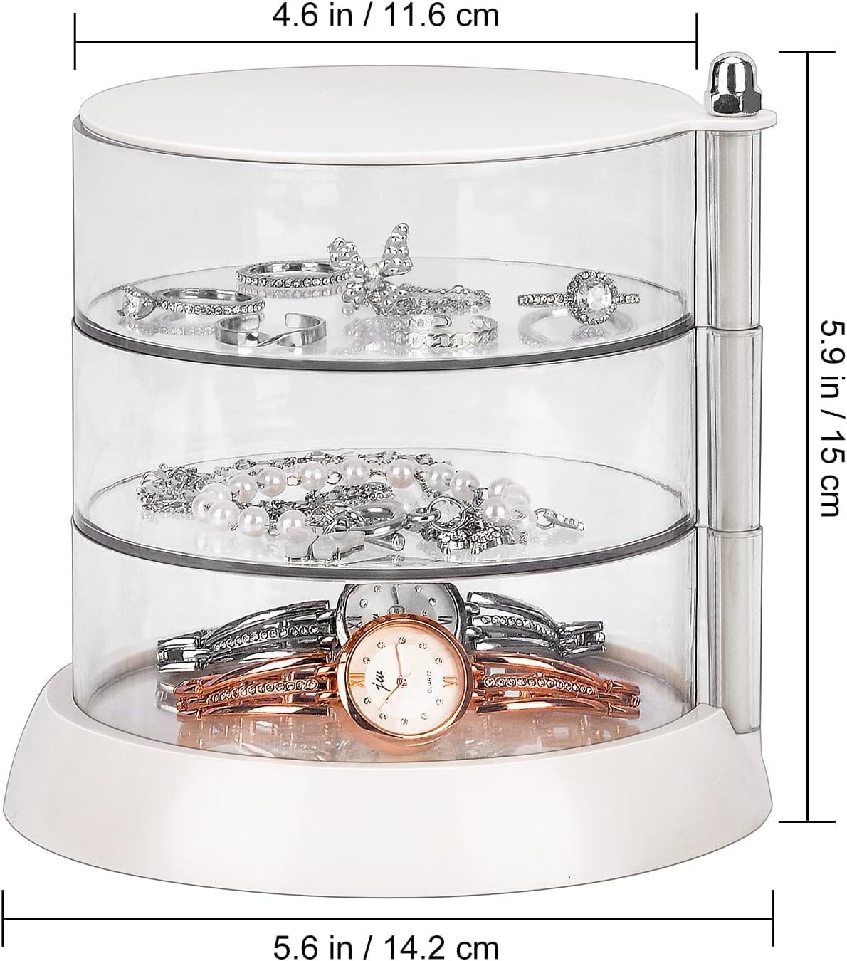 3-warstwowy organizer na biżuterię YIEZI