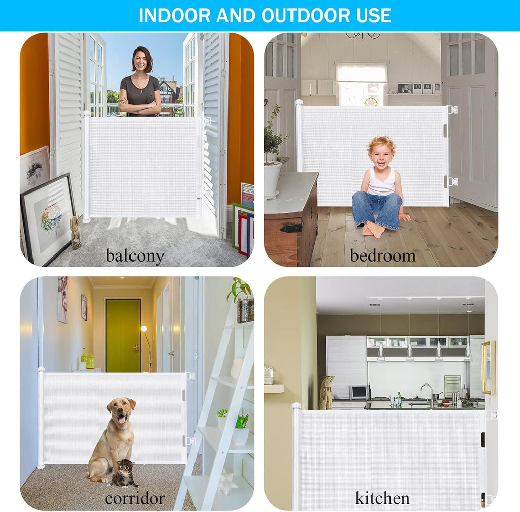 Barierka dziecięca Wodondog biała 0-150cm 83cm wysoka