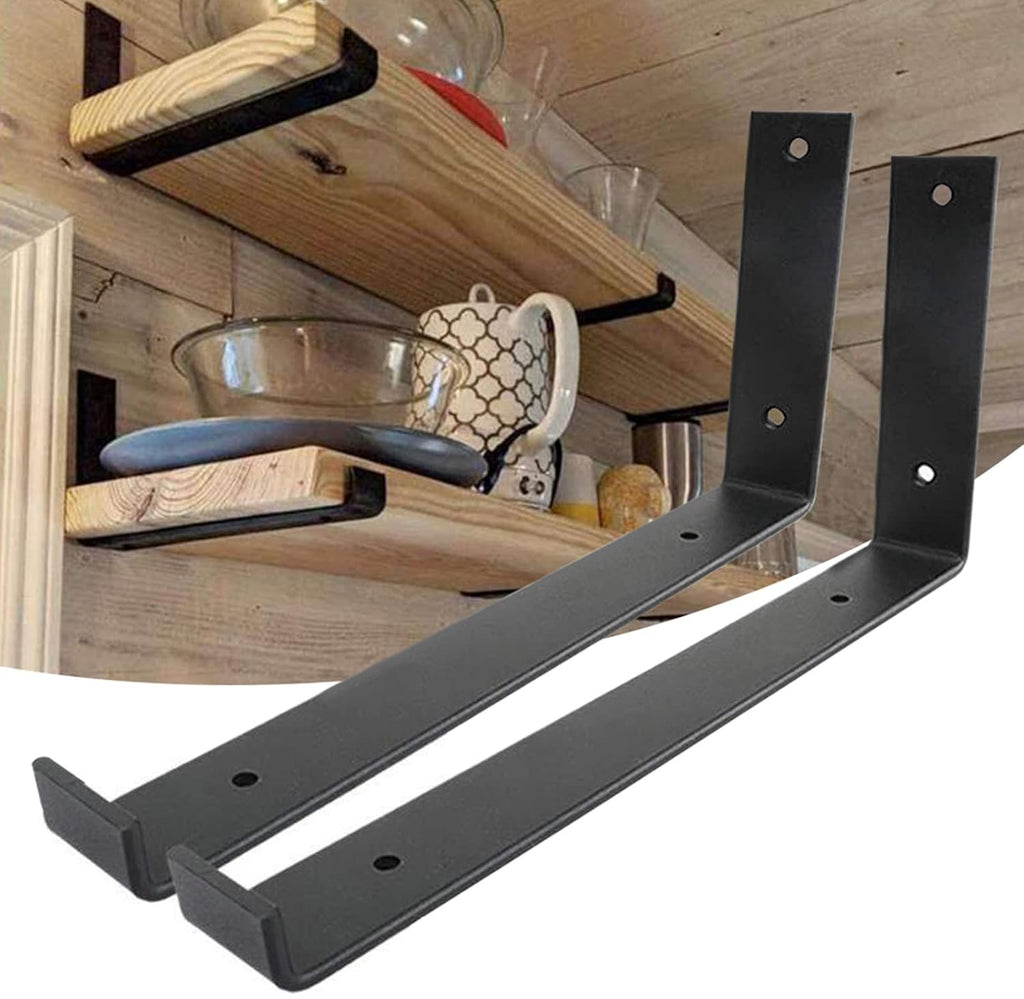 Wsporniki półki ścienne metalowe czarne 4 szt mocne stal