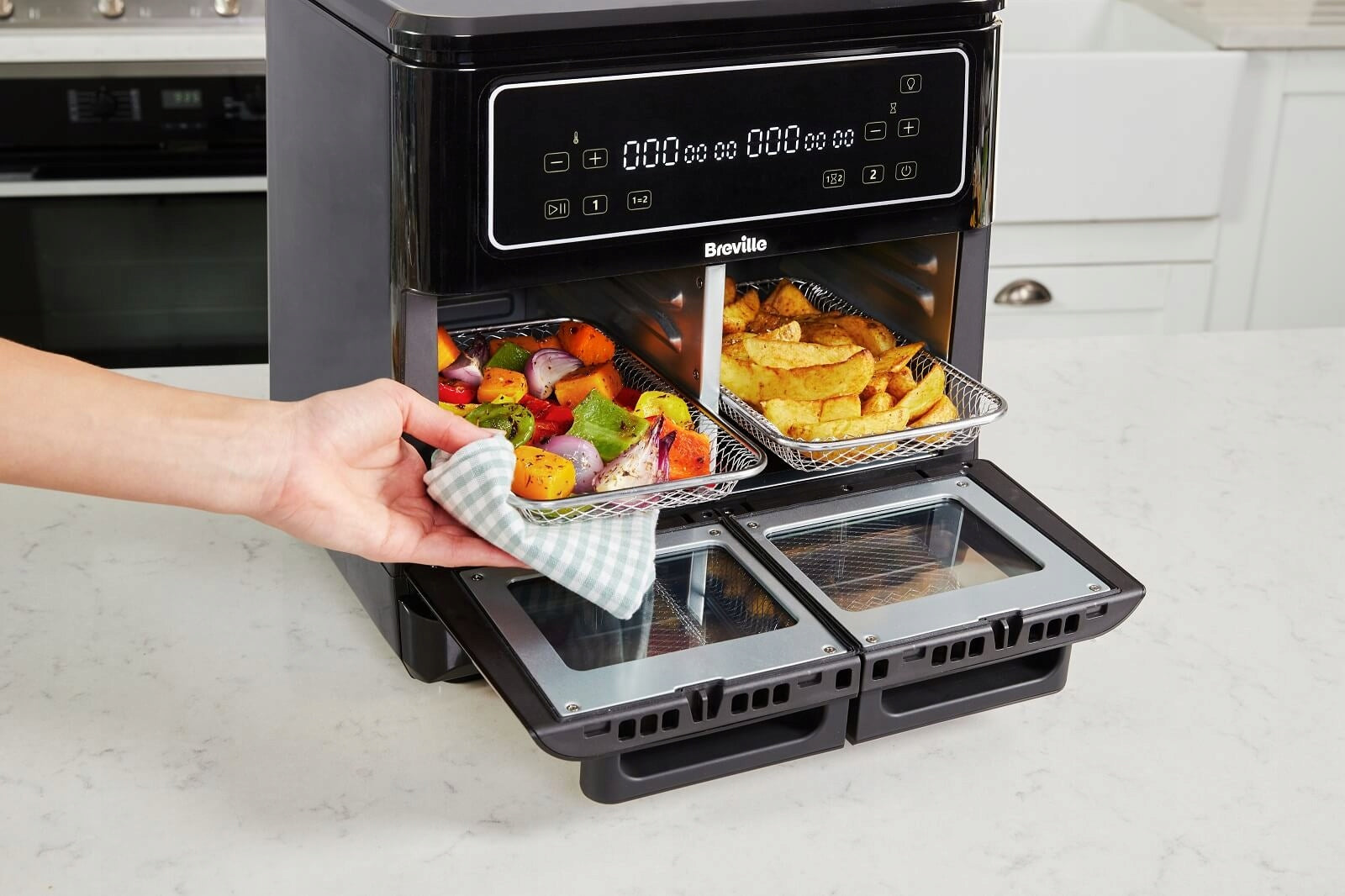 Frytkownica beztłuszczowa Breville VDF130X 11L 2400W Air Fryer dual zone