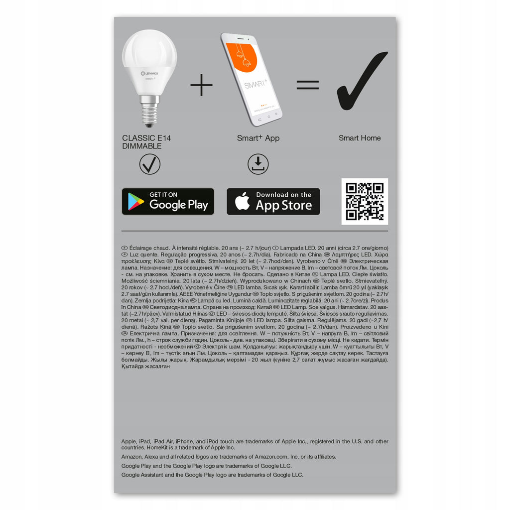Żarówka LED LEDVANCE 4058075485617 SMART WiFi E14 5W 2700-6500K
