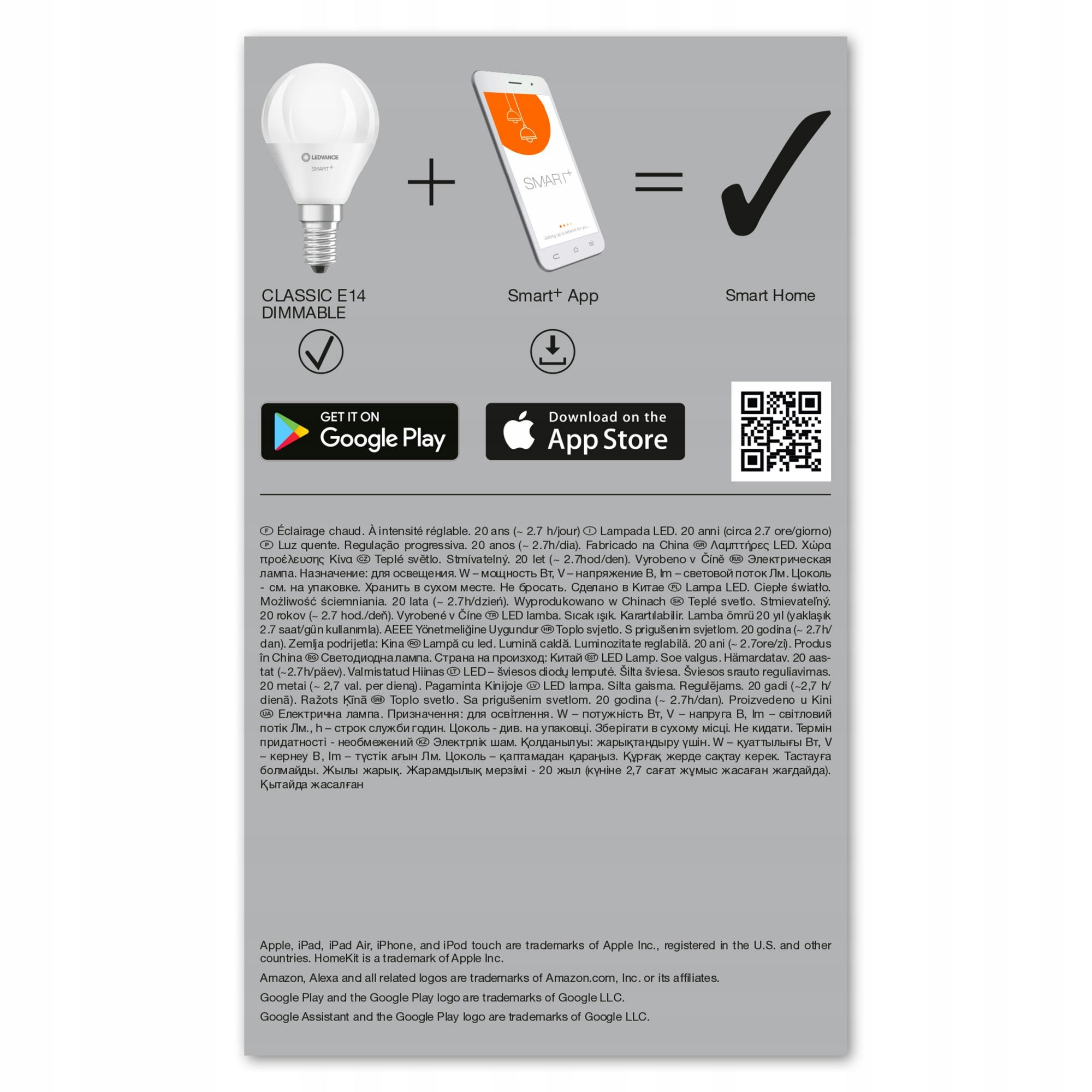 Żarówka LED LEDVANCE 4058075485617 SMART WiFi E14 5W 2700-6500K