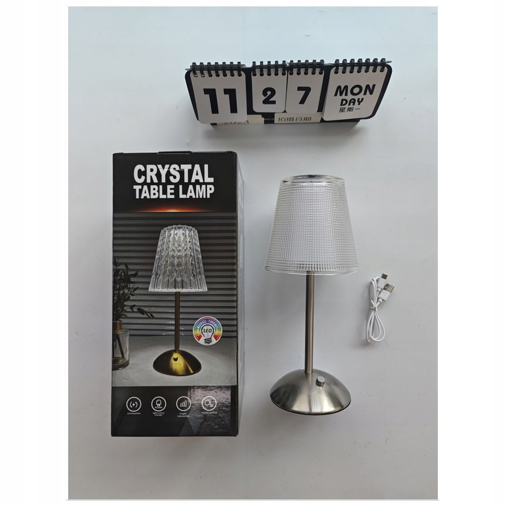 KRYSZTAŁOWA LAMPKA NOCNA STOŁOWA LED USB