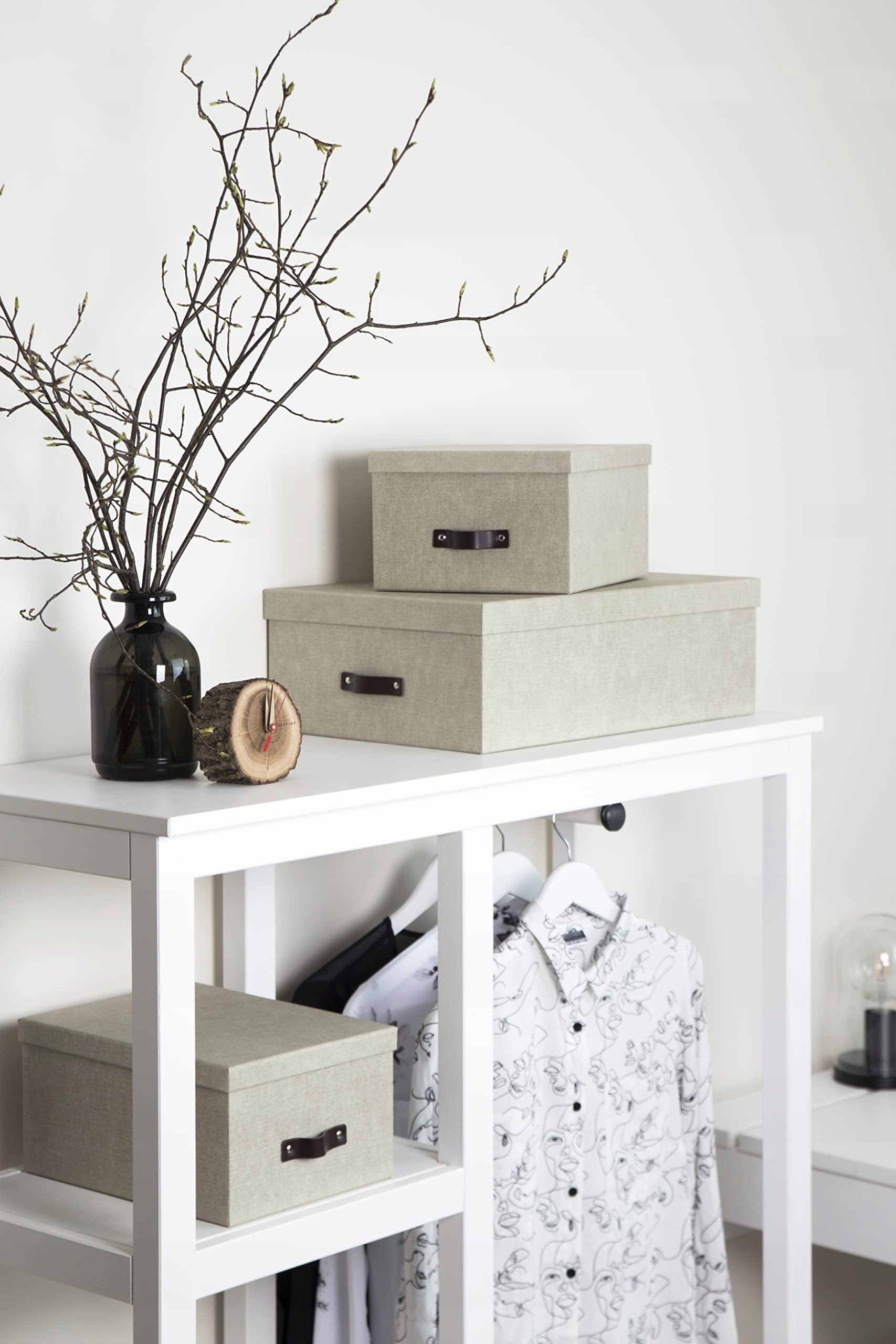 BIGSO BOX - INGE - Zestaw 3 pudełek na dokumenty - lniany