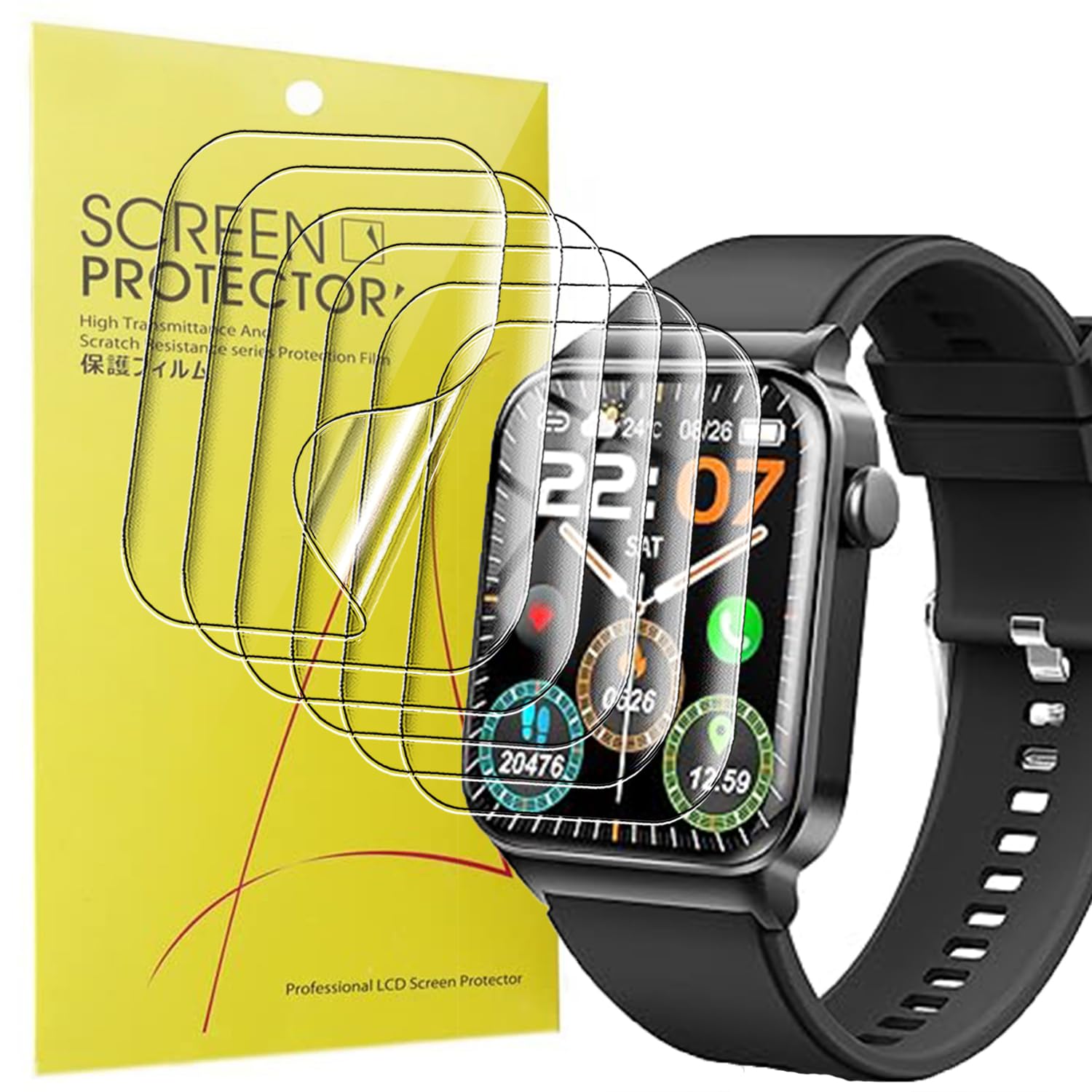 Folia ochronna 3x do smartwatcha T50S 1,85" – ultra przezroczysta TPU