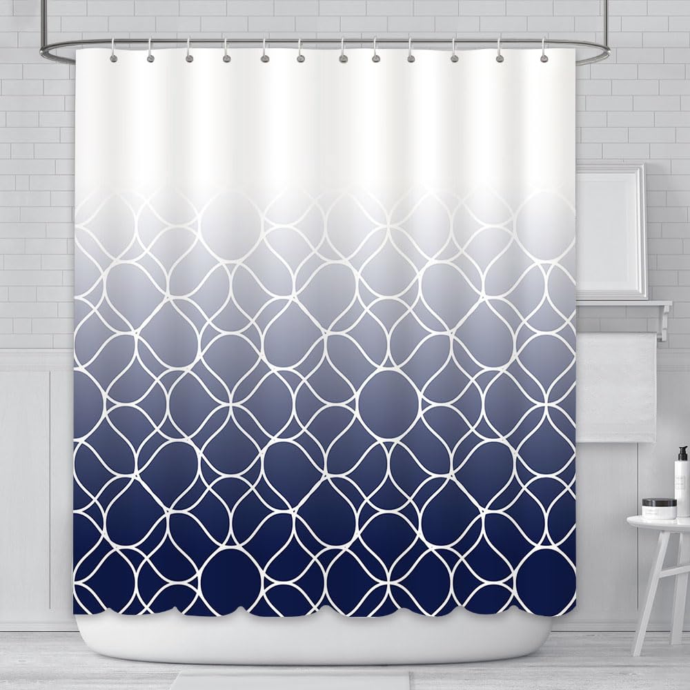 Zasłona prysznicowa 180x180 cm niebieska wodoodporna