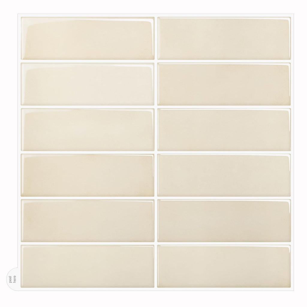 Naklejki 3D beżowe na płytki 10szt 30x30 cm kuchnia łazienka