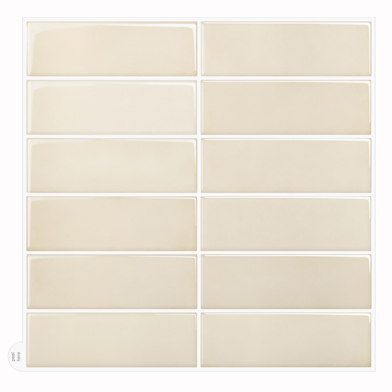 Naklejki 3D beżowe na płytki 10szt 30x30 cm kuchnia łazienka