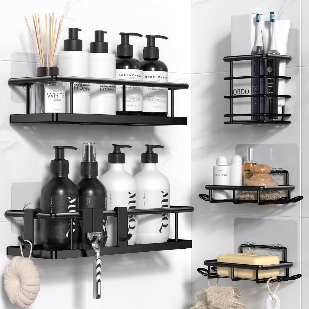 Półki prysznicowe YASONIC YS-K-420 5 szt bez wiercenia czarne organizer