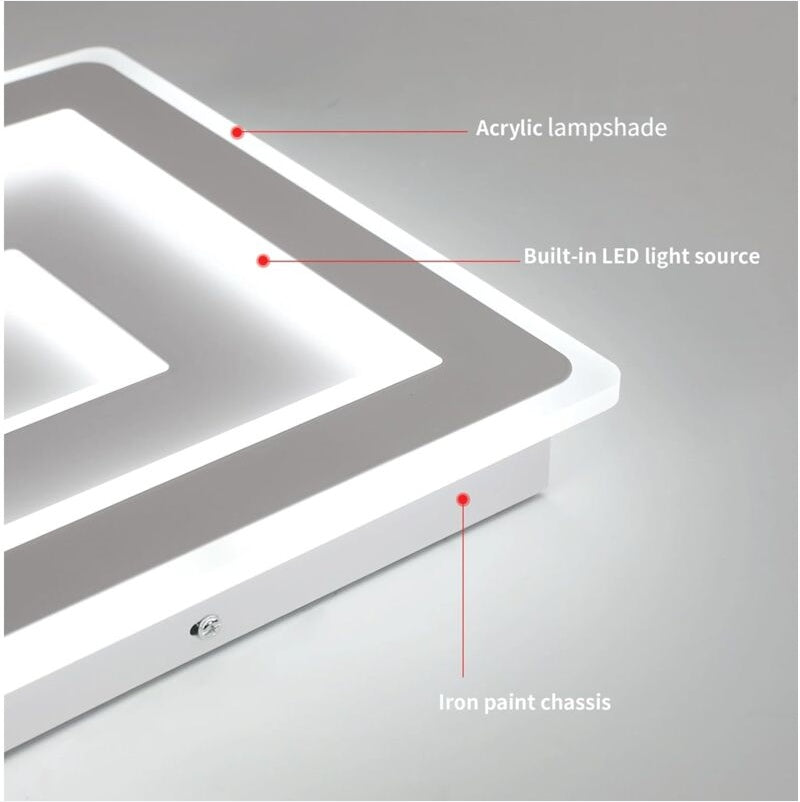 LAMPA SUFITOWA PLAFON LED BIAŁY 6500K 40W DO SALONU