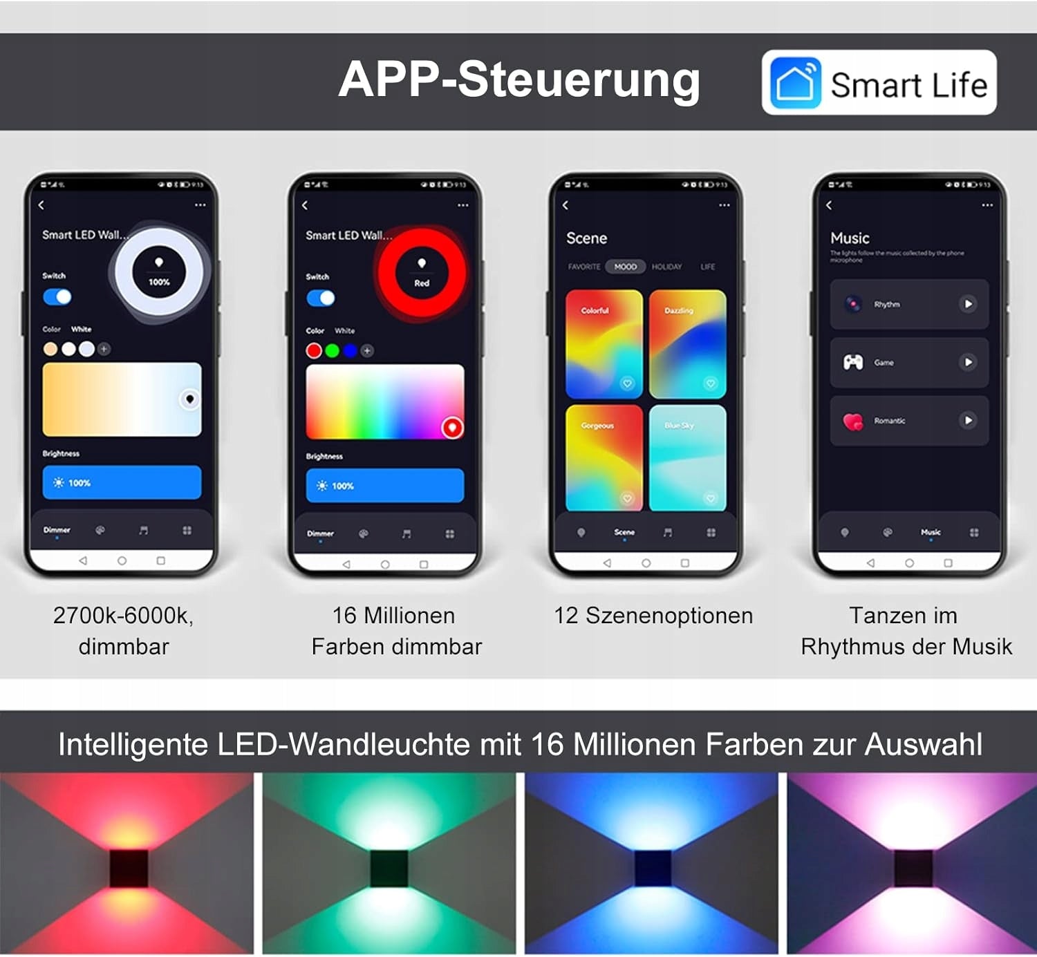 Inteligentna lampa LED WiFi 6W RGB SMART