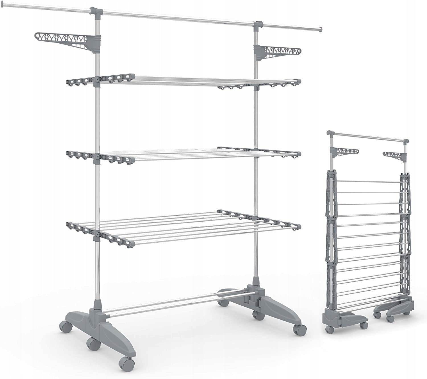 Suszarka na pranie VOUNOT 3-poziomowa składana 23 m na kółkach